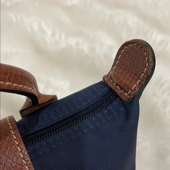 Longchamp Brown and Navy Mini Handbag - Picture 5 of 14